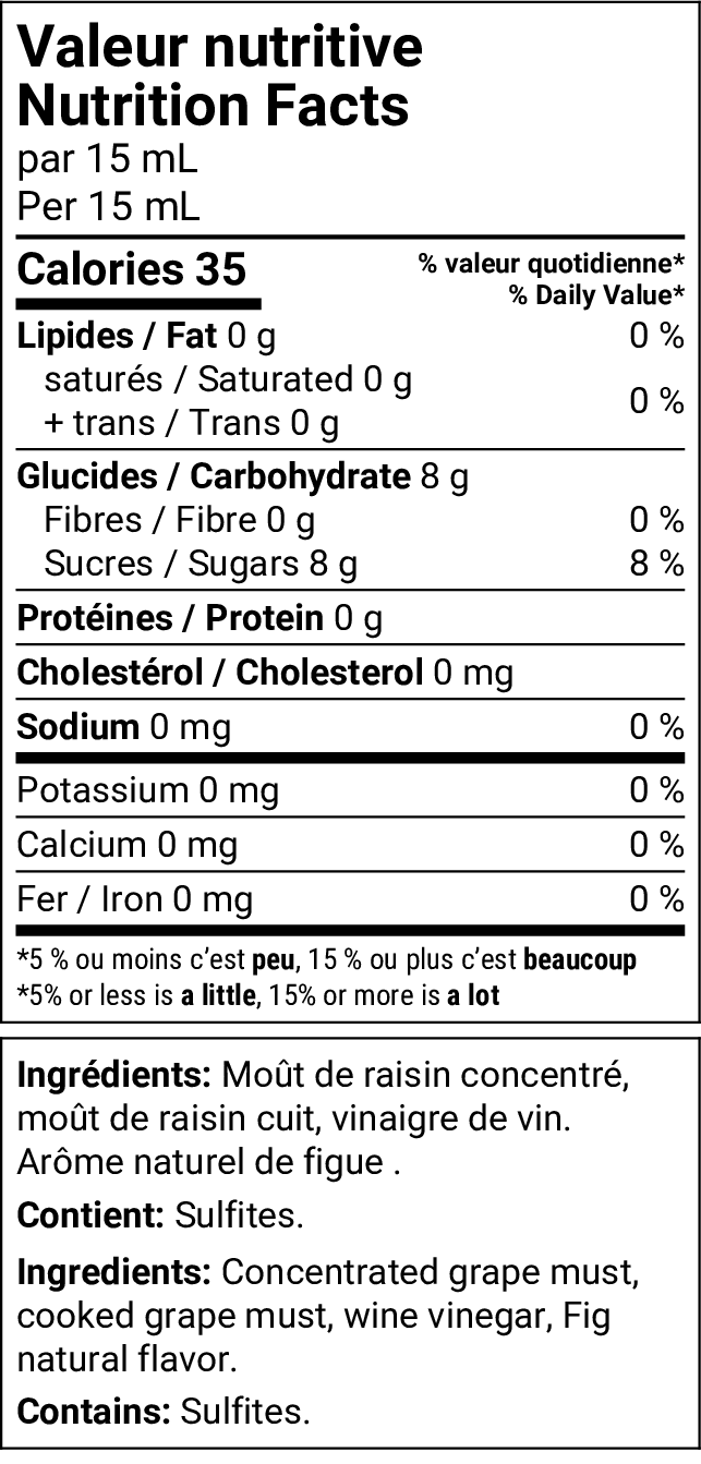 FIGUE 250ml - Vinaigre balsamique foncé  * Format squeeze uniquement *
