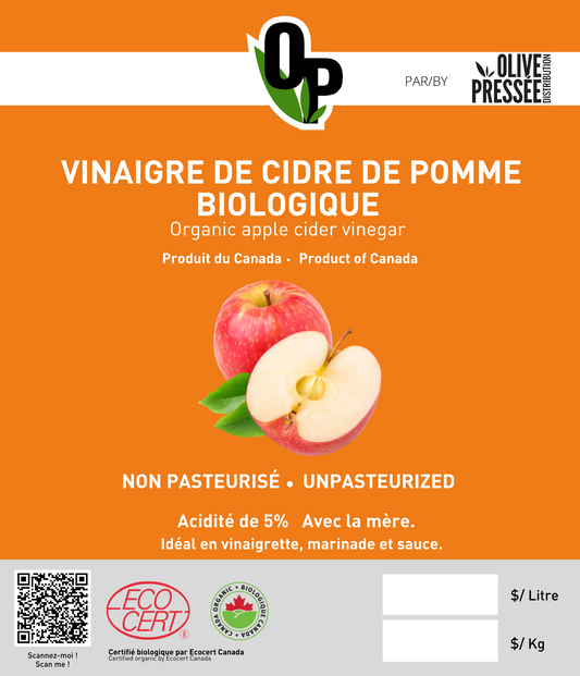 VINAIGRE DE CIDRE DE POMME BIOLOGIQUE / ORGANIC APPLE CIDER VINEGAR