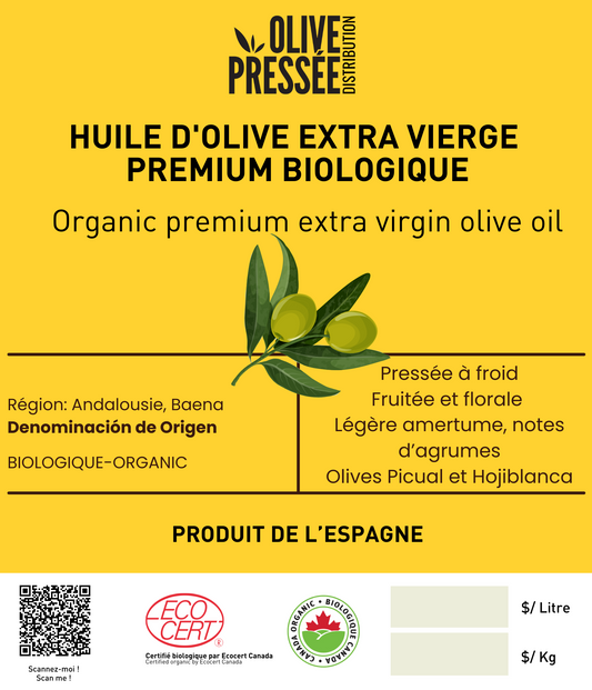 Huile d'olive Biologique-ESPAGNE