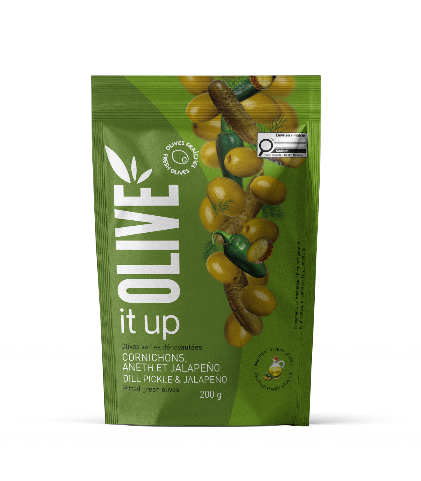 **MAINTENANT DISPONIBLE **Olives marinées Olive It Up 200g - Caisse  mixte de 25
