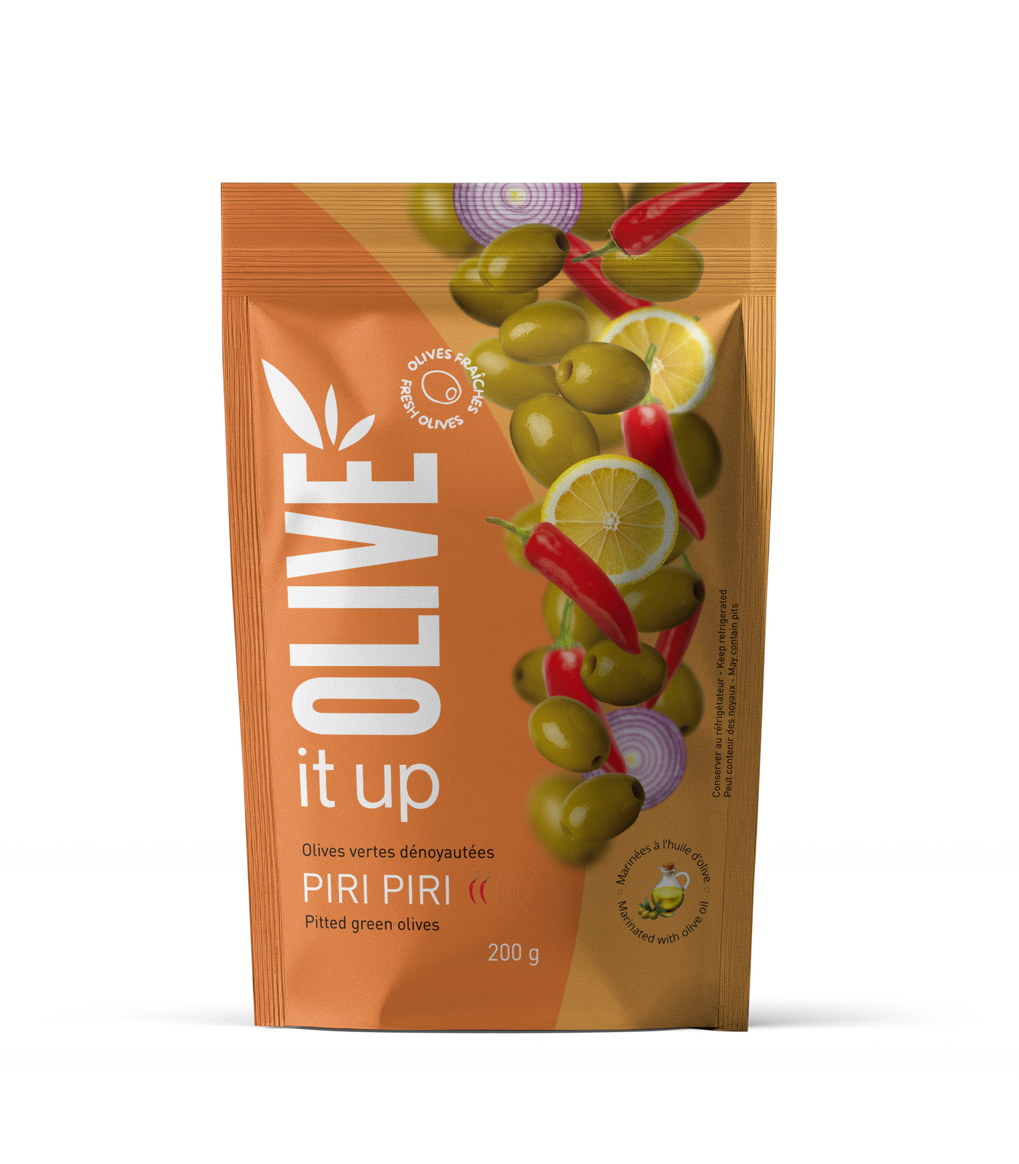 **MAINTENANT DISPONIBLE **Olives marinées Olive It Up 200g - Caisse  mixte de 25