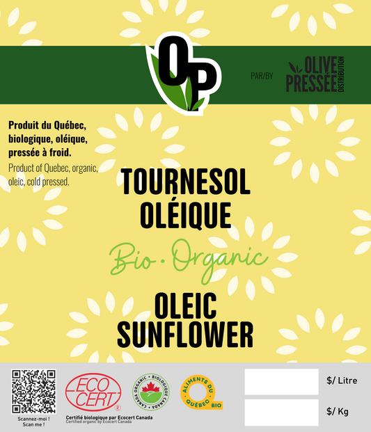 HUILE DE TOURNESOL OLÉIQUE BIOLOGIQUE  /  ORGANIC OLEIC SUNFLOWER OIL